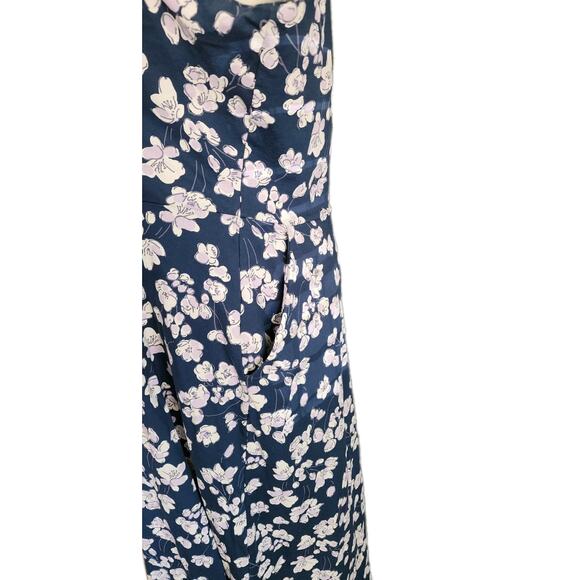 Pact Fit & Flare Dress Shoreline Floral Organic Cotton Jersey Knit Tie Back XXL - Picture 5 of 7